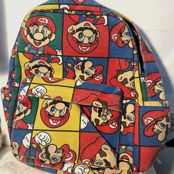 Super Mario-Vintage- Brother Nintendo Style Gaming Back Pack-Cotton-Adjustable